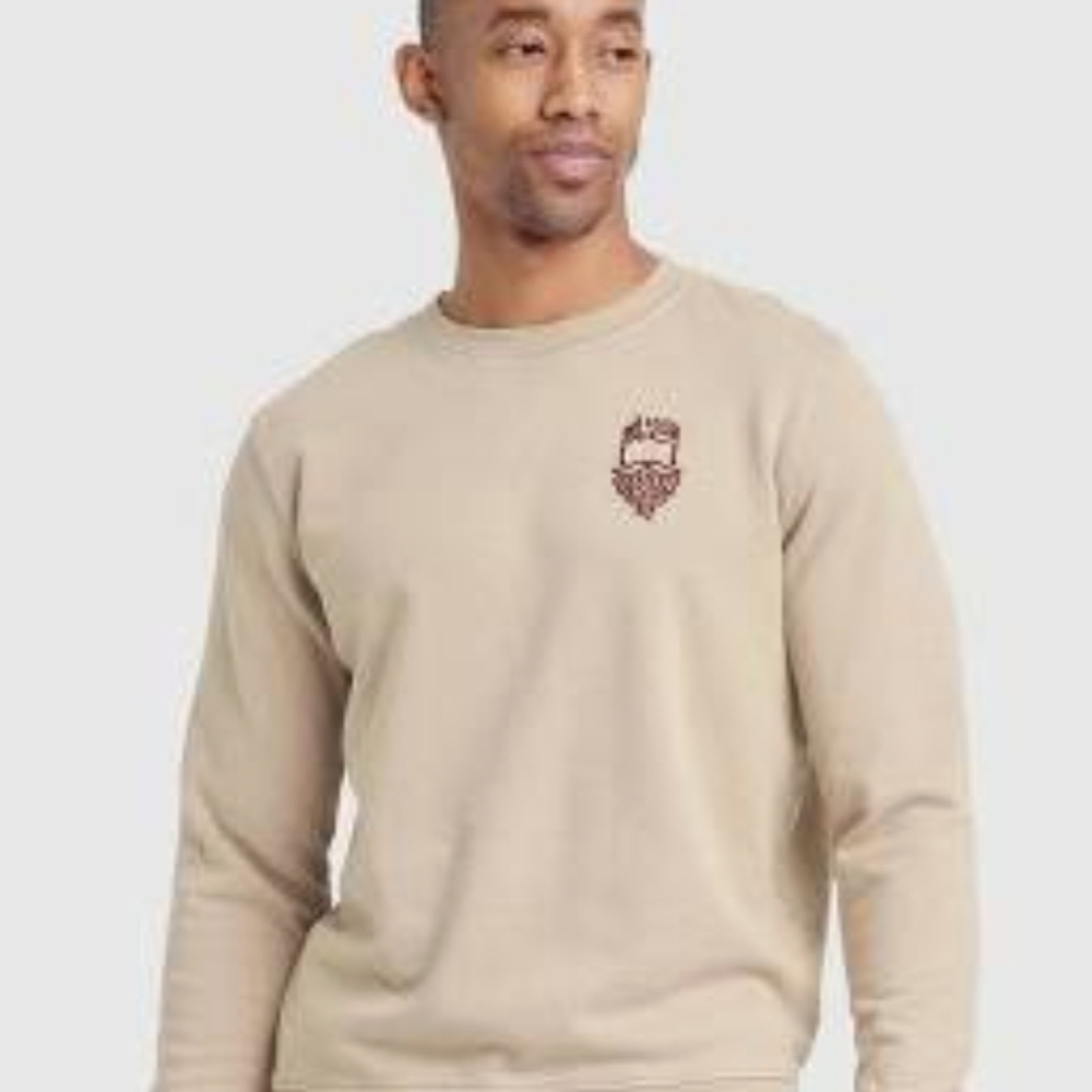 Men's Beige Crewneck Sweater